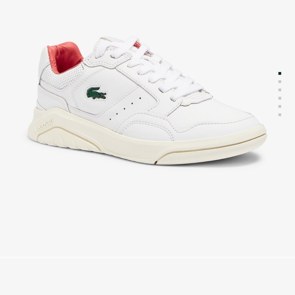 Women Lacoste White Sneakers with Red Highlights size 7